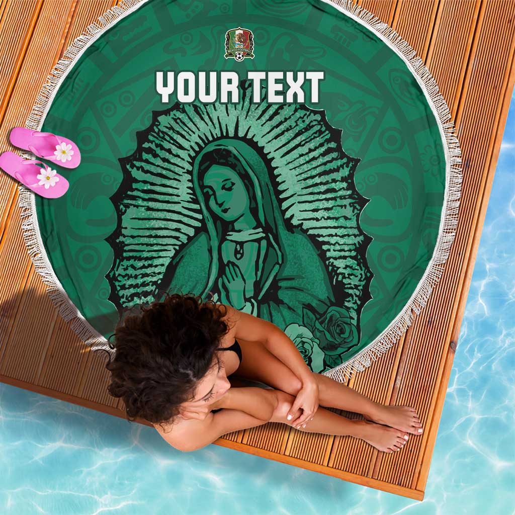 Custom Mexico Guadalupe Football Beach Blanket Viva Mexico
