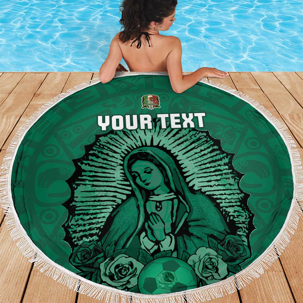 Custom Mexico Guadalupe Football Beach Blanket Viva Mexico