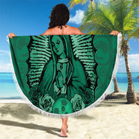 Custom Mexico Guadalupe Football Beach Blanket Viva Mexico