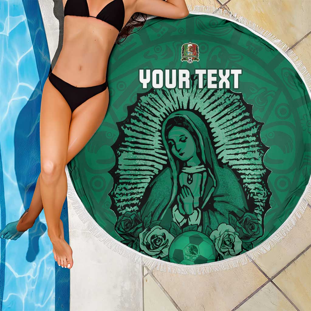 Custom Mexico Guadalupe Football Beach Blanket Viva Mexico