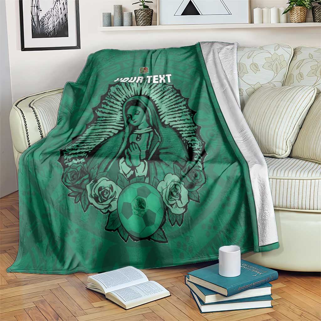 Custom Mexico Guadalupe Football Blanket Viva Mexico