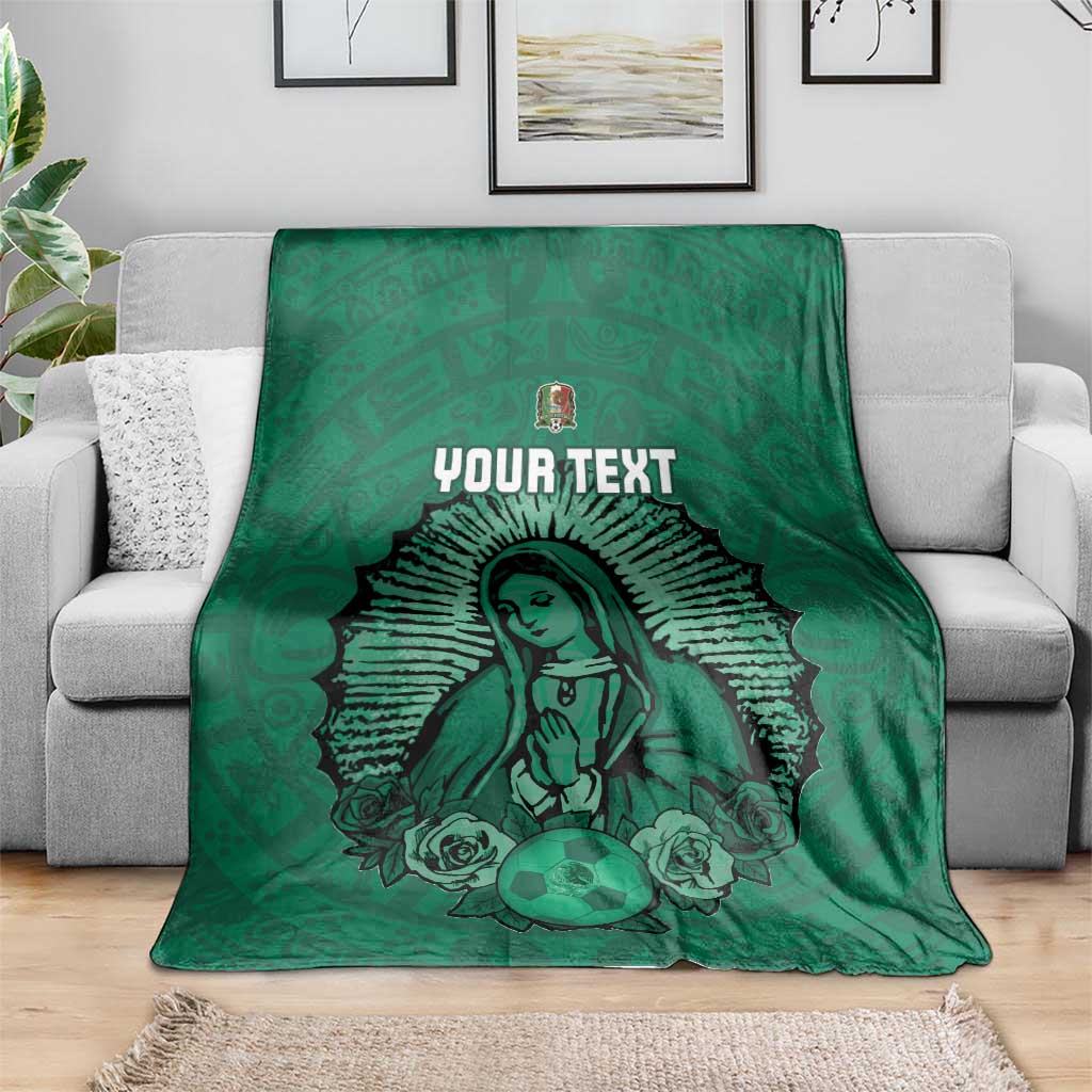 Custom Mexico Guadalupe Football Blanket Viva Mexico