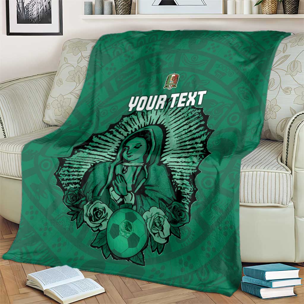 Custom Mexico Guadalupe Football Blanket Viva Mexico