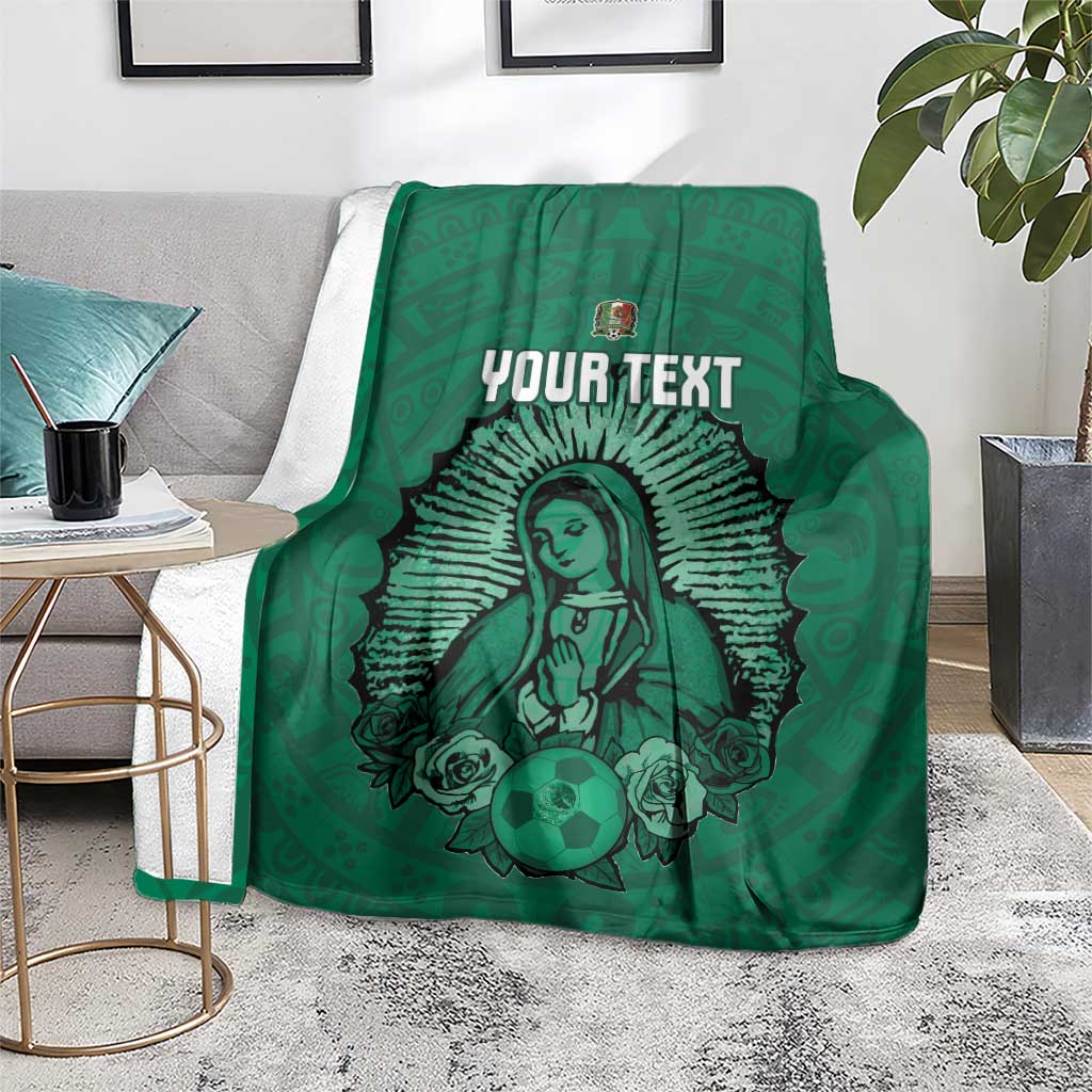 Custom Mexico Guadalupe Football Blanket Viva Mexico