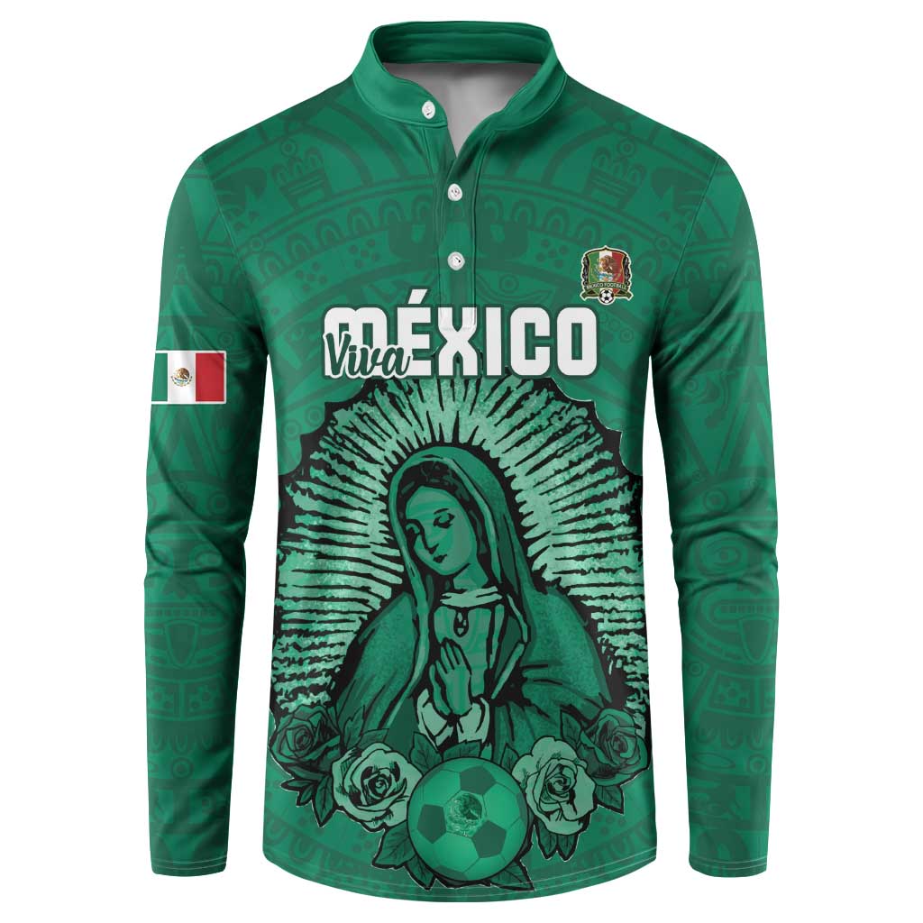 Custom Mexico Guadalupe Football Button Sweatshirt Viva Mexico