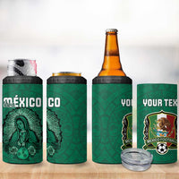 Custom Mexico Guadalupe Football 4 in 1 Can Cooler Tumbler Viva Mexico