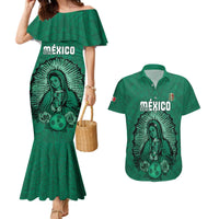 Custom Mexico Guadalupe Football Couples Matching Mermaid Dress and Hawaiian Shirt Viva Mexico