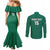 Custom Mexico Guadalupe Football Couples Matching Mermaid Dress and Long Sleeve Button Shirt Viva Mexico
