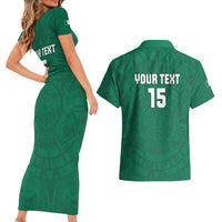 Custom Mexico Guadalupe Football Couples Matching Short Sleeve Bodycon Dress and Hawaiian Shirt Viva Mexico