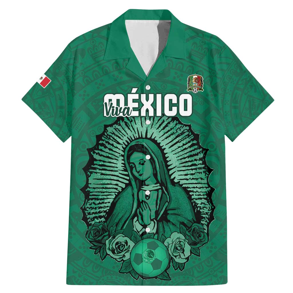 Custom Mexico Guadalupe Football Family Matching Mermaid Dress and Hawaiian Shirt Viva Mexico