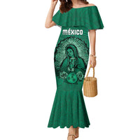 Custom Mexico Guadalupe Football Family Matching Mermaid Dress and Hawaiian Shirt Viva Mexico