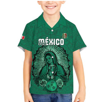 Custom Mexico Guadalupe Football Family Matching Mermaid Dress and Hawaiian Shirt Viva Mexico
