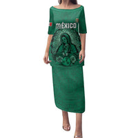 Custom Mexico Guadalupe Football Family Matching Puletasi and Hawaiian Shirt Viva Mexico