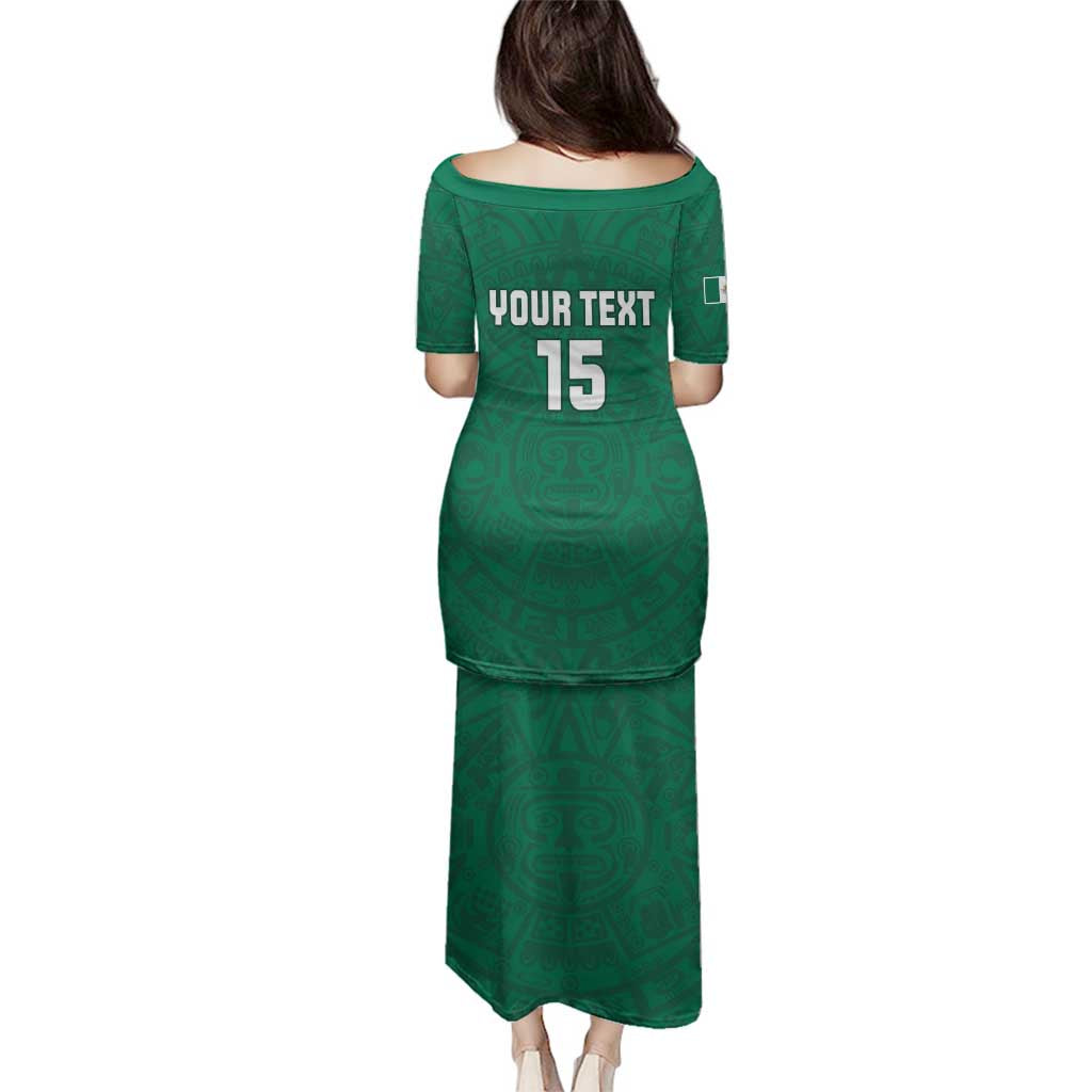 Custom Mexico Guadalupe Football Family Matching Puletasi and Hawaiian Shirt Viva Mexico