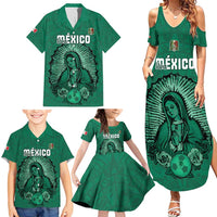 Custom Mexico Guadalupe Football Family Matching Summer Maxi Dress and Hawaiian Shirt Viva Mexico