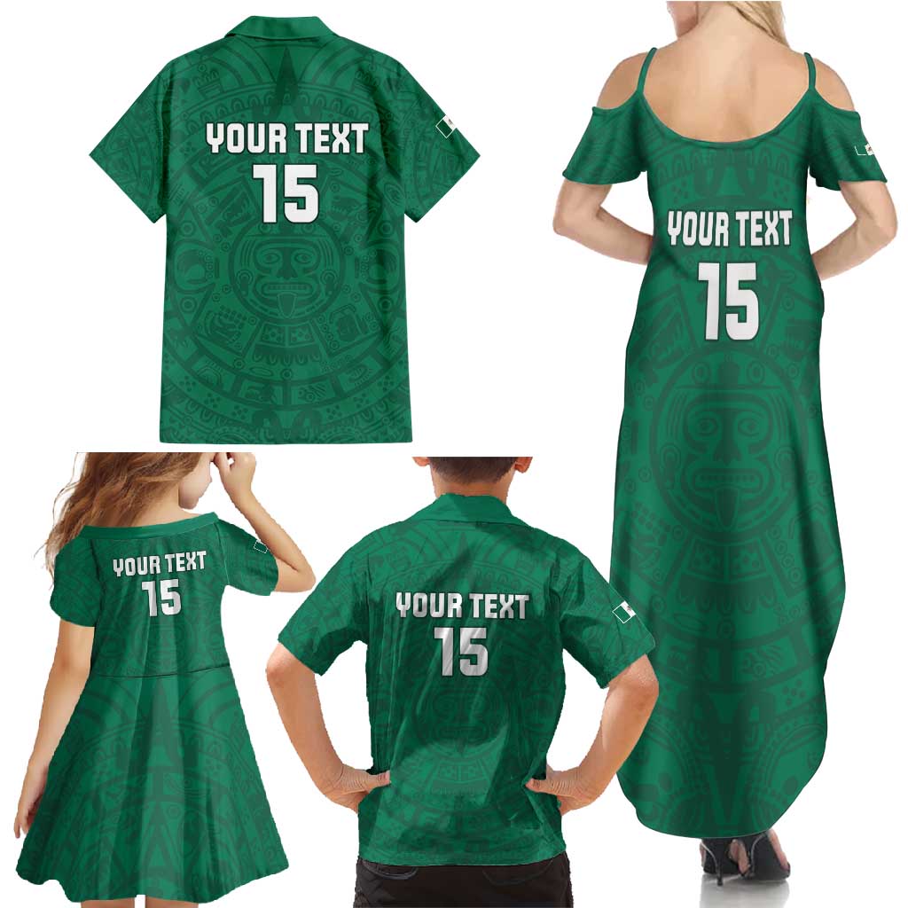 Custom Mexico Guadalupe Football Family Matching Summer Maxi Dress and Hawaiian Shirt Viva Mexico