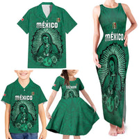 Custom Mexico Guadalupe Football Family Matching Tank Maxi Dress and Hawaiian Shirt Viva Mexico