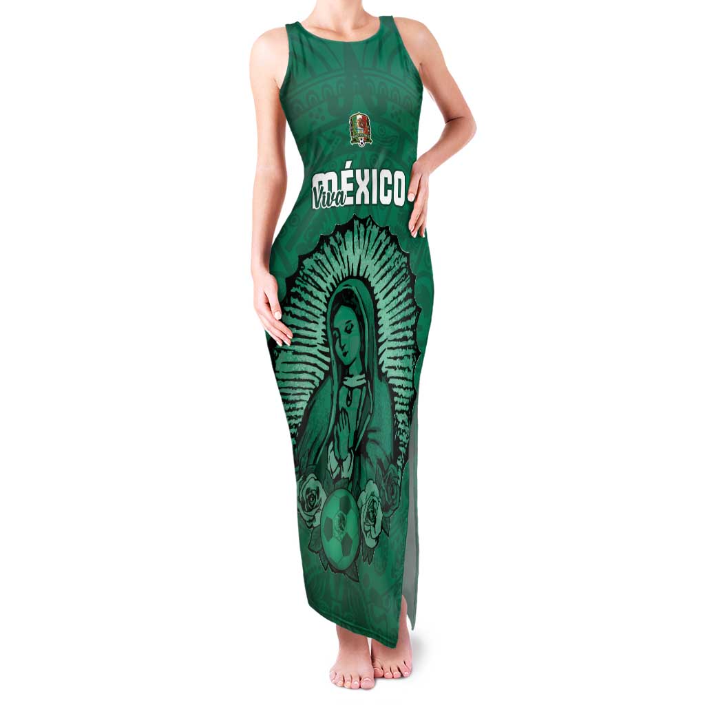 Custom Mexico Guadalupe Football Family Matching Tank Maxi Dress and Hawaiian Shirt Viva Mexico