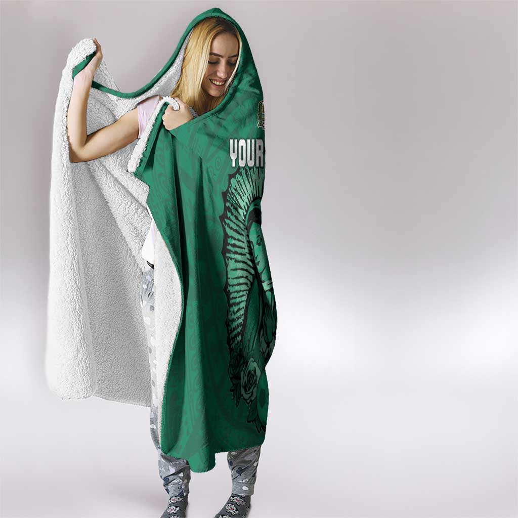 Custom Mexico Guadalupe Football Hooded Blanket Viva Mexico