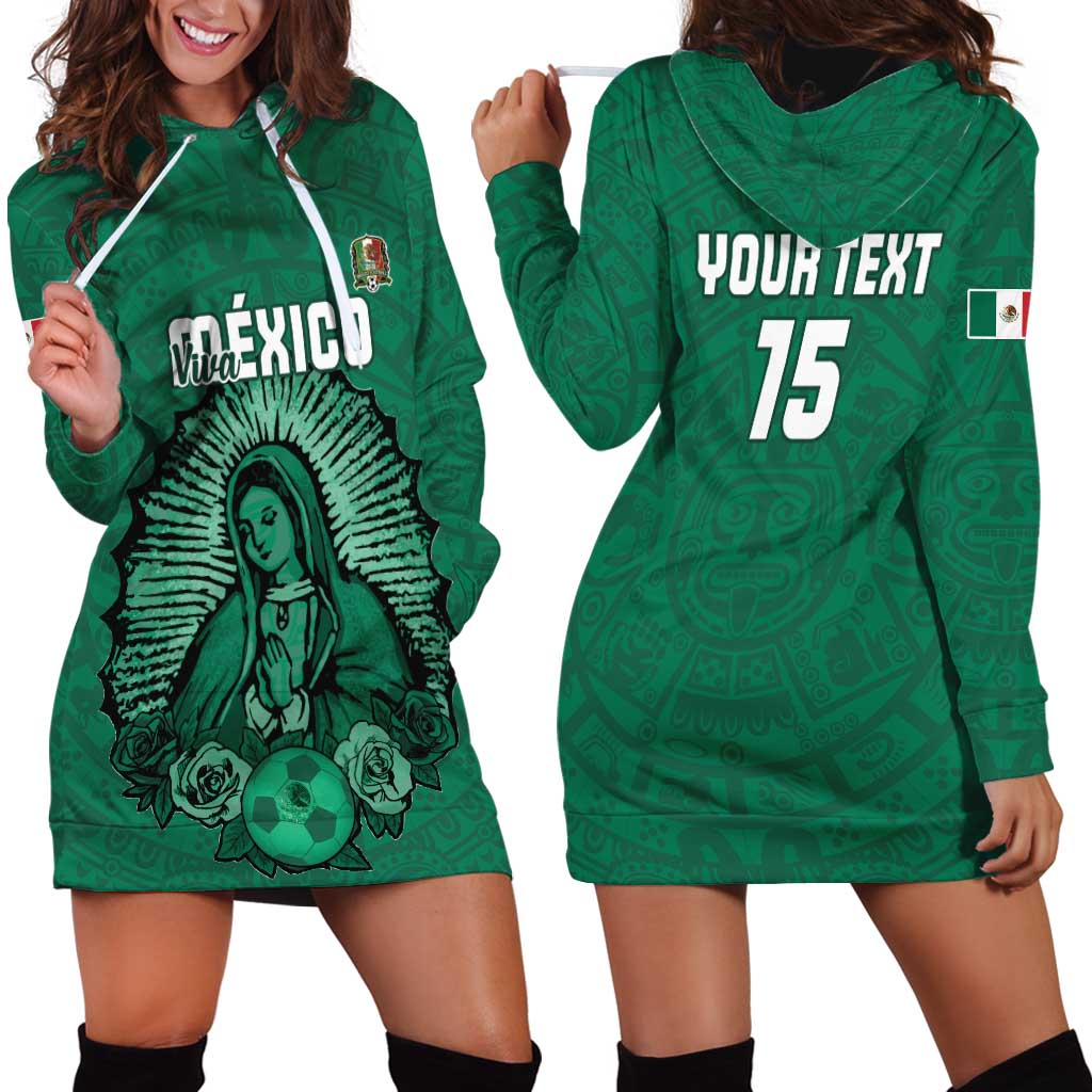 Custom Mexico Guadalupe Football Hoodie Dress Viva Mexico