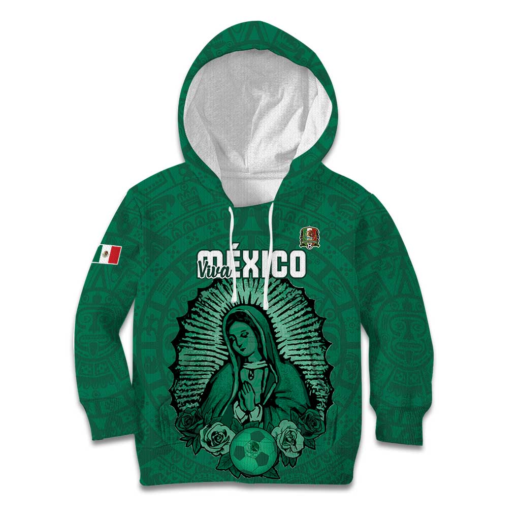 Custom Mexico Guadalupe Football Kid Hoodie Viva Mexico
