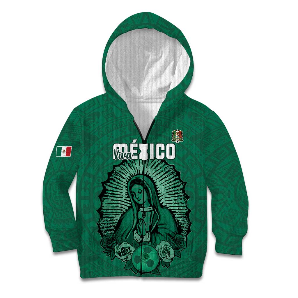 Custom Mexico Guadalupe Football Kid Hoodie Viva Mexico