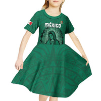 Custom Mexico Guadalupe Football Kid Short Sleeve Dress Viva Mexico