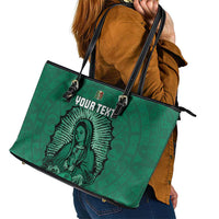 Custom Mexico Guadalupe Football Leather Tote Bag Viva Mexico
