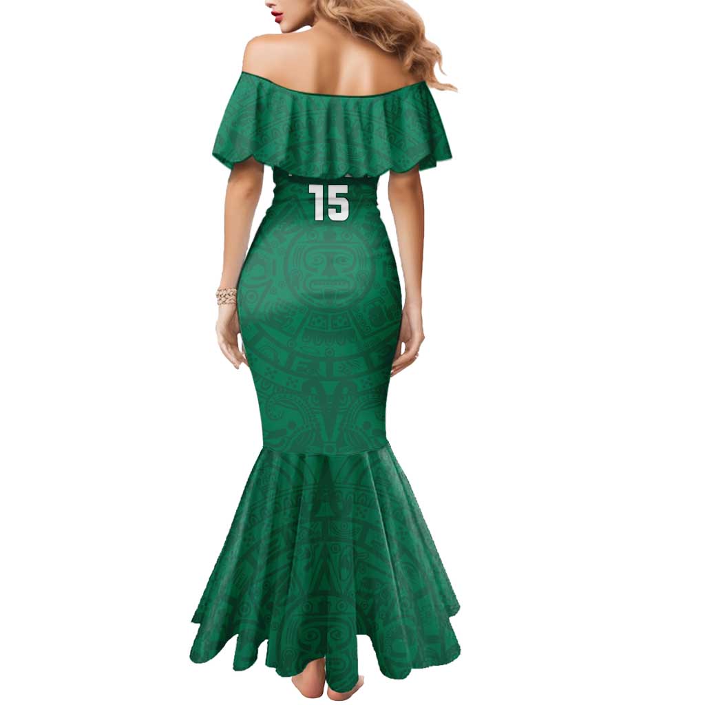 Custom Mexico Guadalupe Football Mermaid Dress Viva Mexico