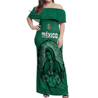 Custom Mexico Guadalupe Football Off Shoulder Maxi Dress Viva Mexico