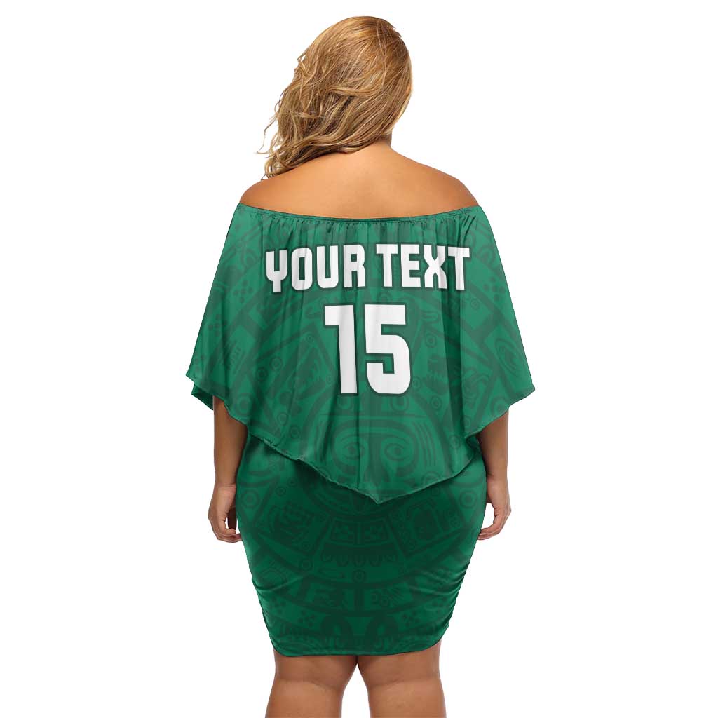 Custom Mexico Guadalupe Football Off Shoulder Short Dress Viva Mexico