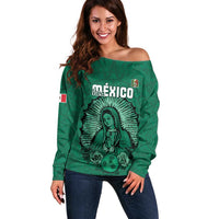 Custom Mexico Guadalupe Football Off Shoulder Sweater Viva Mexico