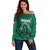 Custom Mexico Guadalupe Football Off Shoulder Sweater Viva Mexico