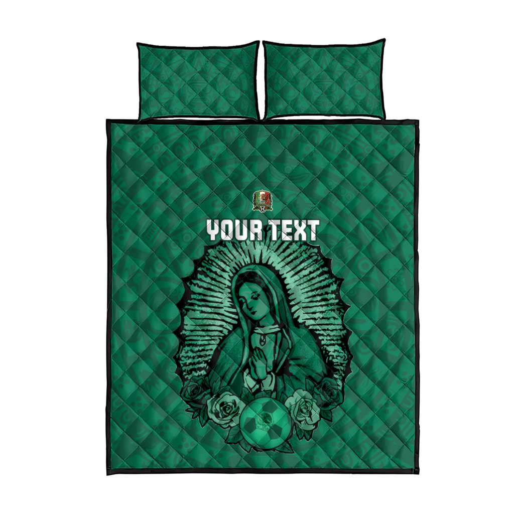 Custom Mexico Guadalupe Football Quilt Bed Set Viva Mexico