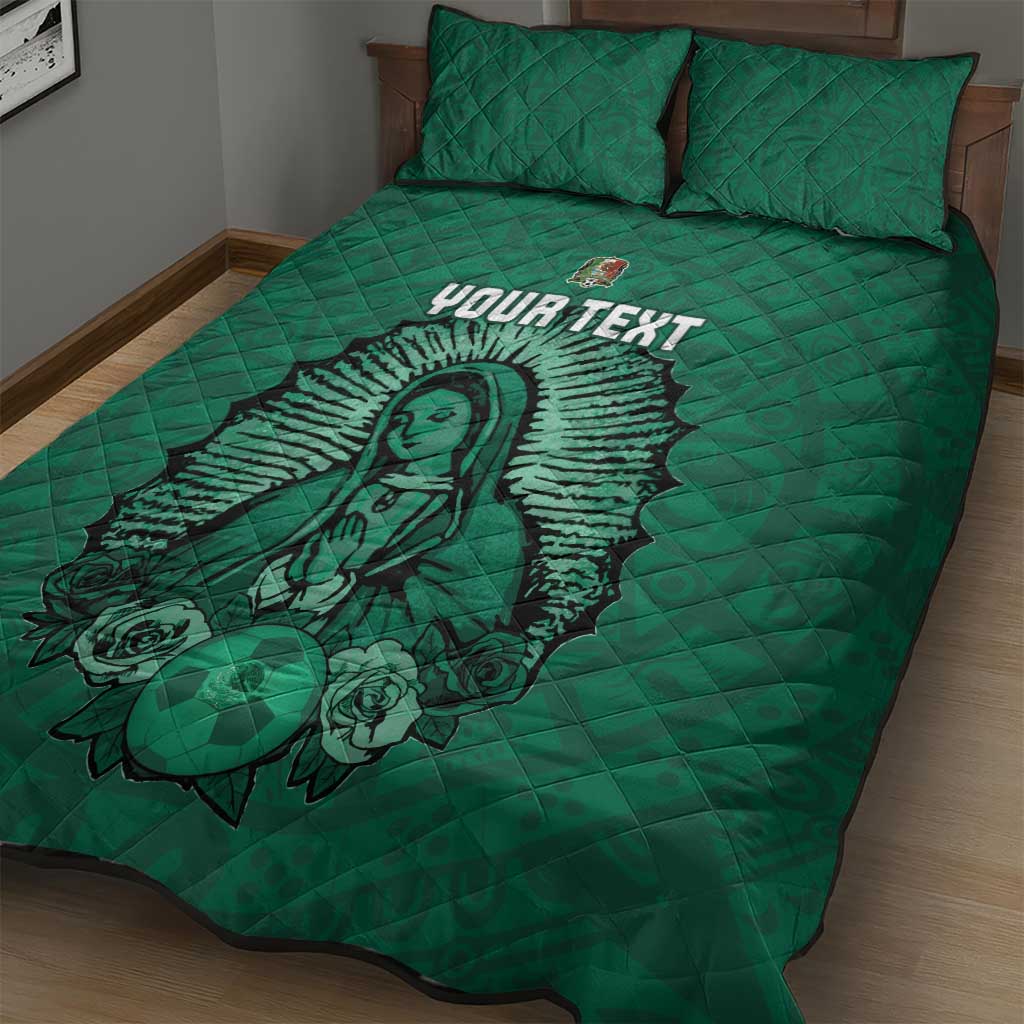Custom Mexico Guadalupe Football Quilt Bed Set Viva Mexico
