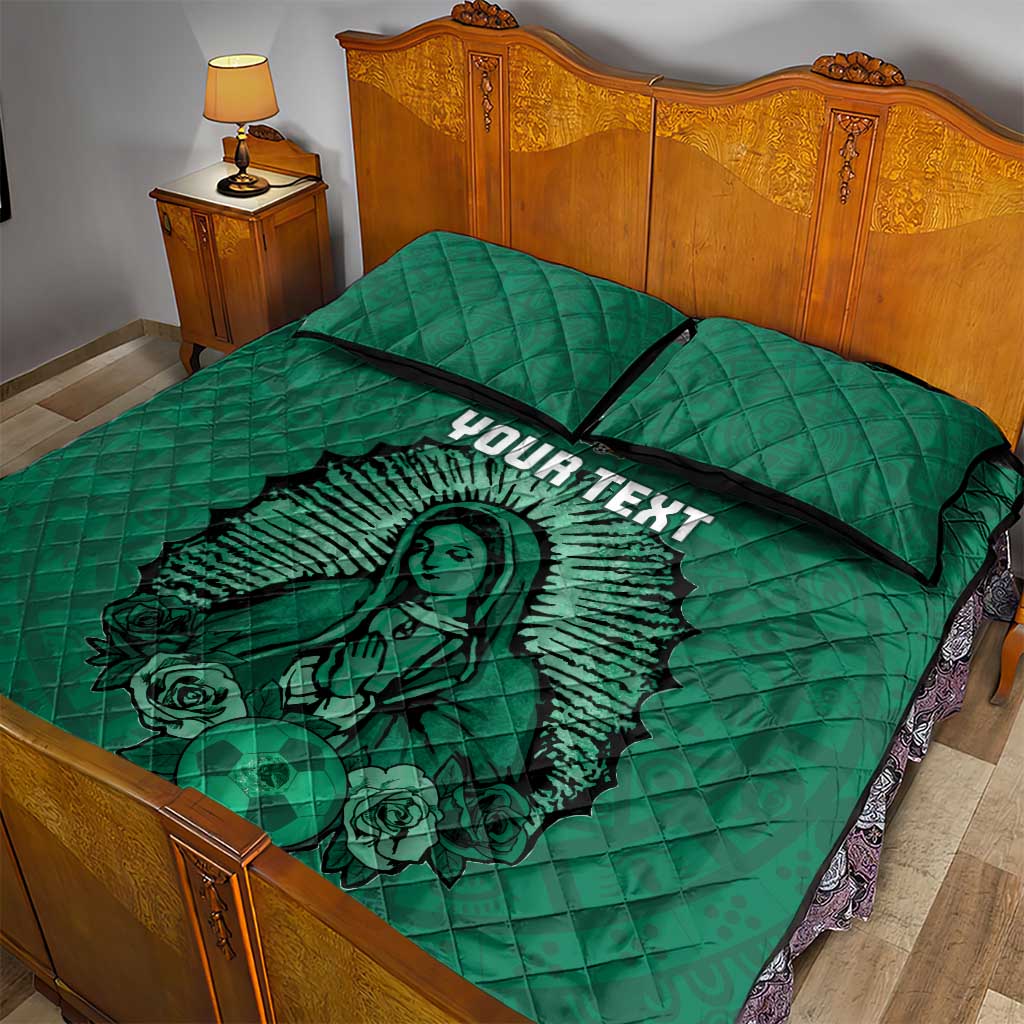 Custom Mexico Guadalupe Football Quilt Bed Set Viva Mexico