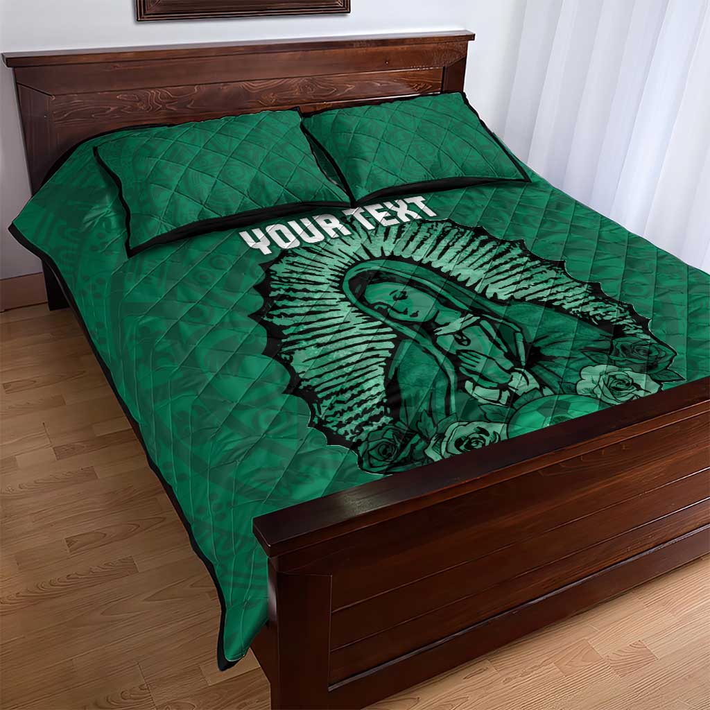Custom Mexico Guadalupe Football Quilt Bed Set Viva Mexico