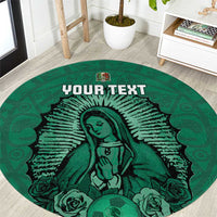 Custom Mexico Guadalupe Football Round Carpet Viva Mexico