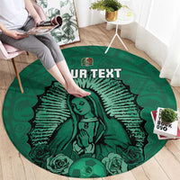 Custom Mexico Guadalupe Football Round Carpet Viva Mexico