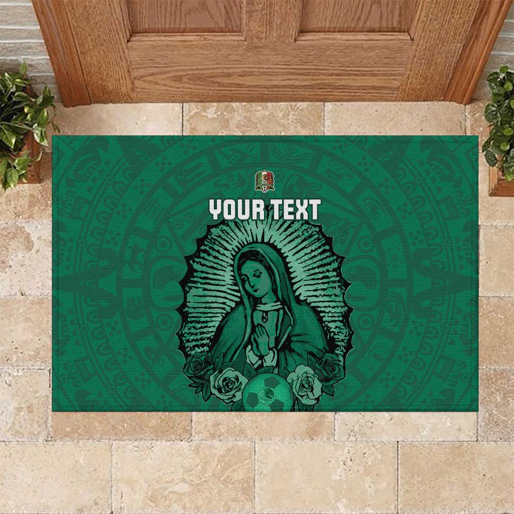 Custom Mexico Guadalupe Football Rubber Doormat Viva Mexico