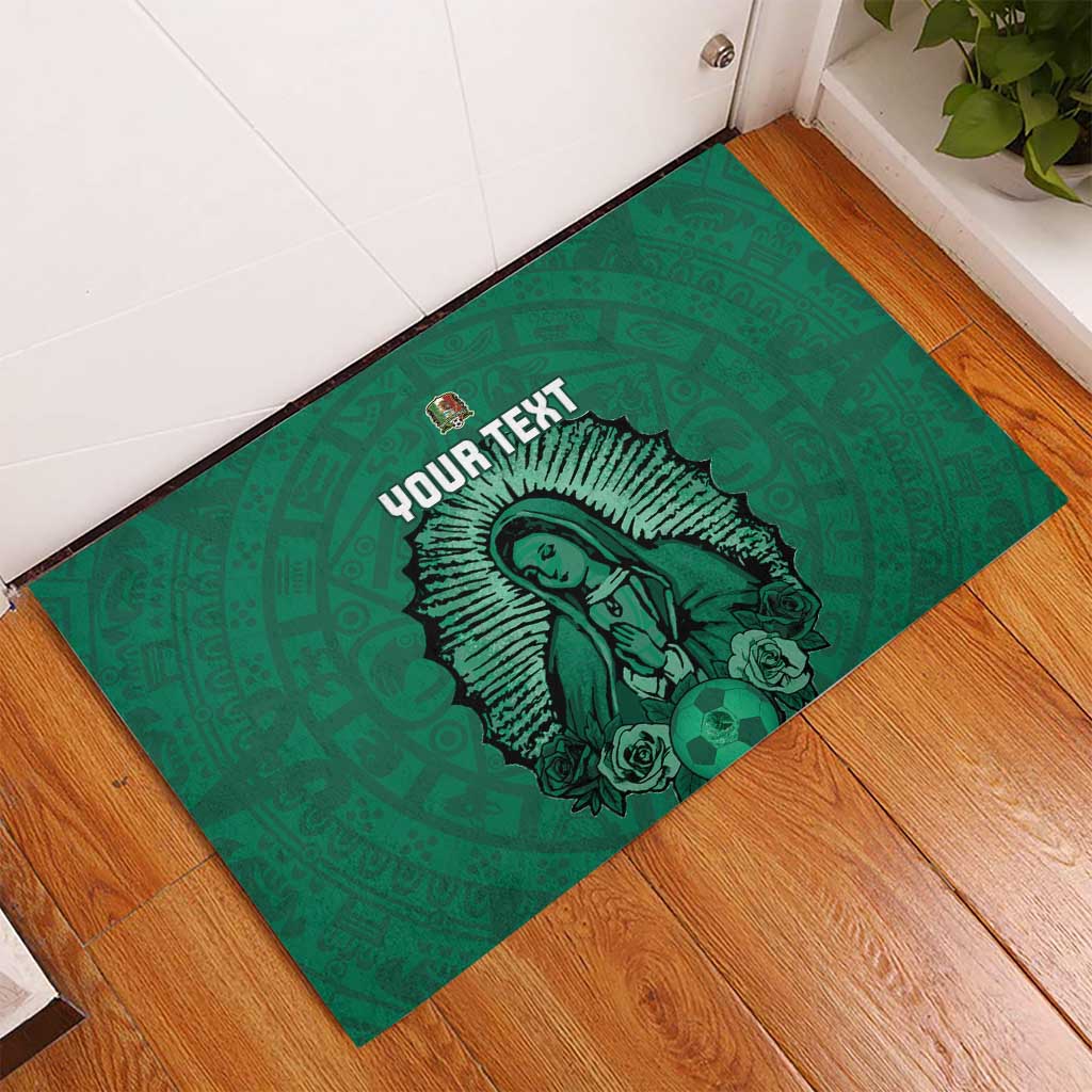 Custom Mexico Guadalupe Football Rubber Doormat Viva Mexico