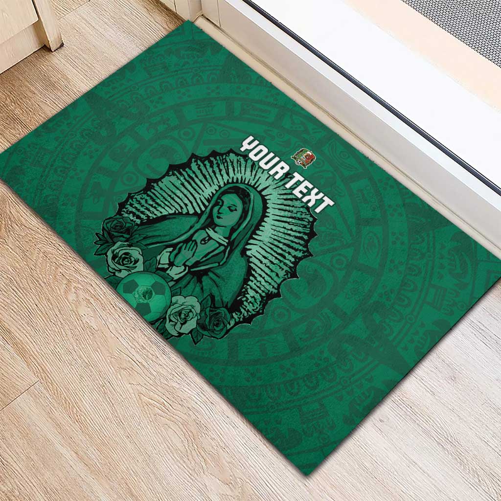 Custom Mexico Guadalupe Football Rubber Doormat Viva Mexico