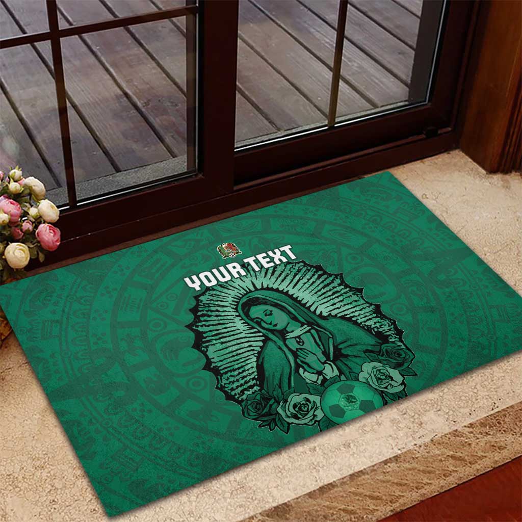Custom Mexico Guadalupe Football Rubber Doormat Viva Mexico