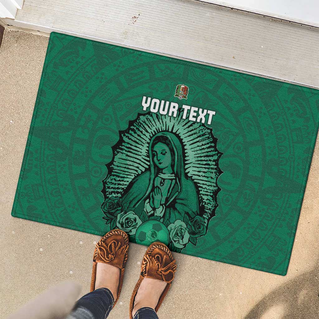Custom Mexico Guadalupe Football Rubber Doormat Viva Mexico