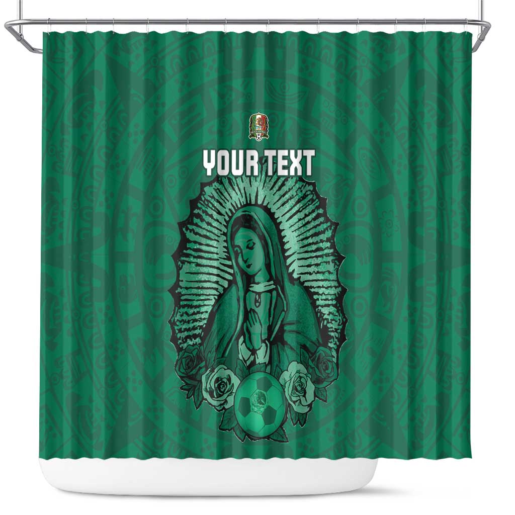 Custom Mexico Guadalupe Football Shower Curtain Viva Mexico