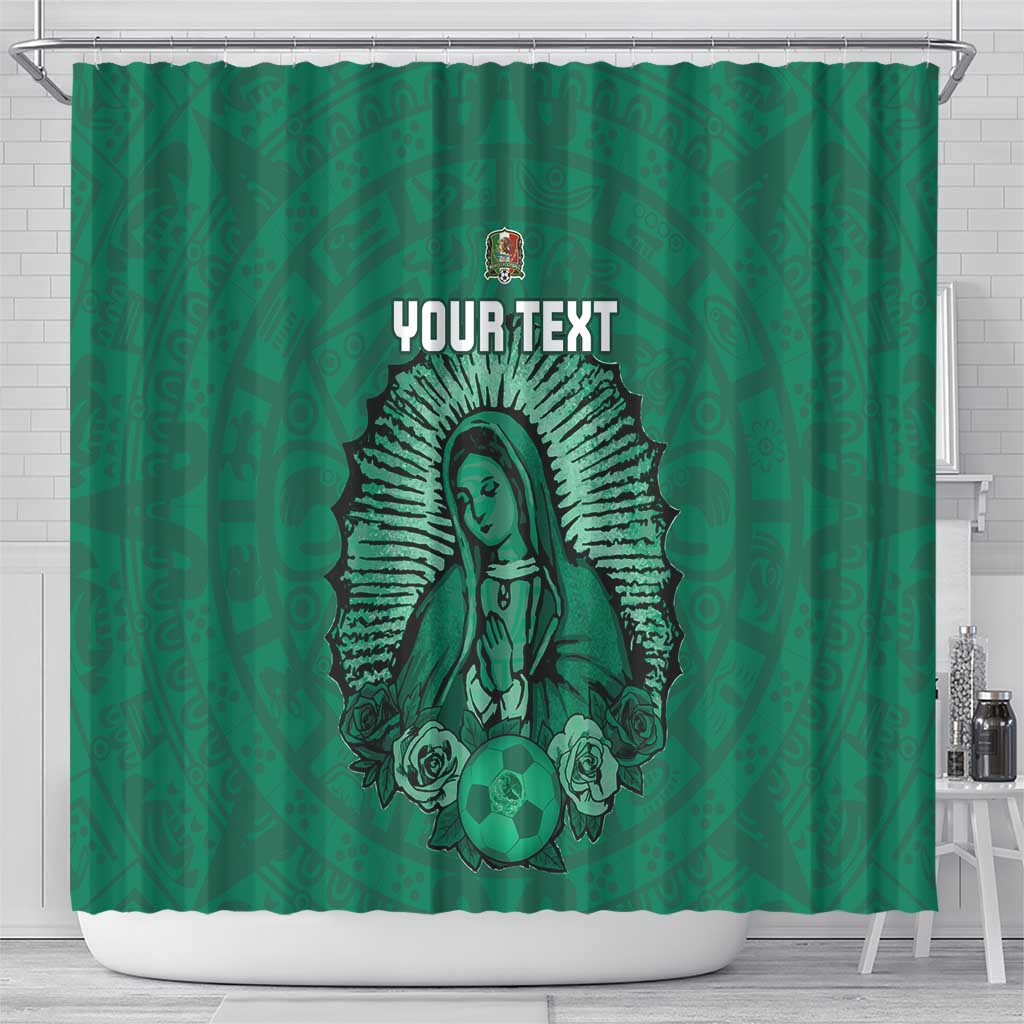 Custom Mexico Guadalupe Football Shower Curtain Viva Mexico