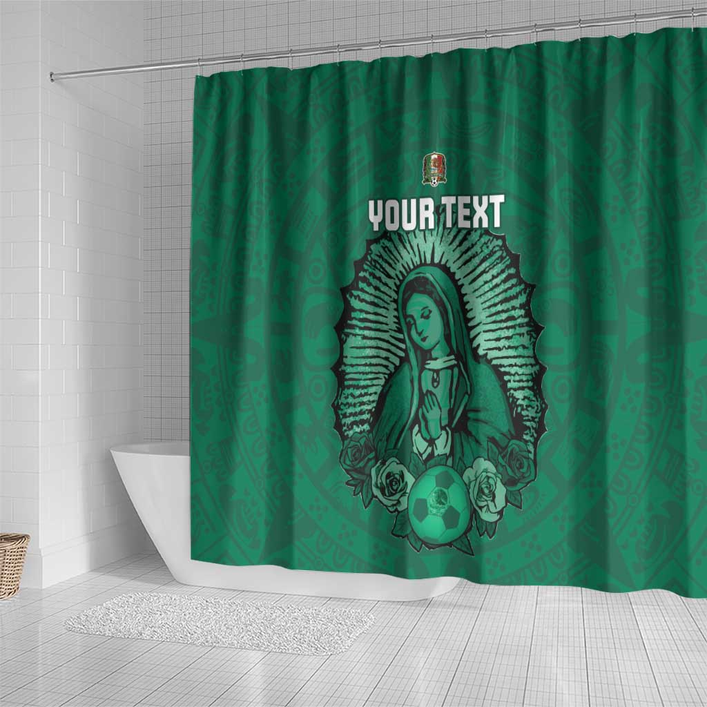 Custom Mexico Guadalupe Football Shower Curtain Viva Mexico