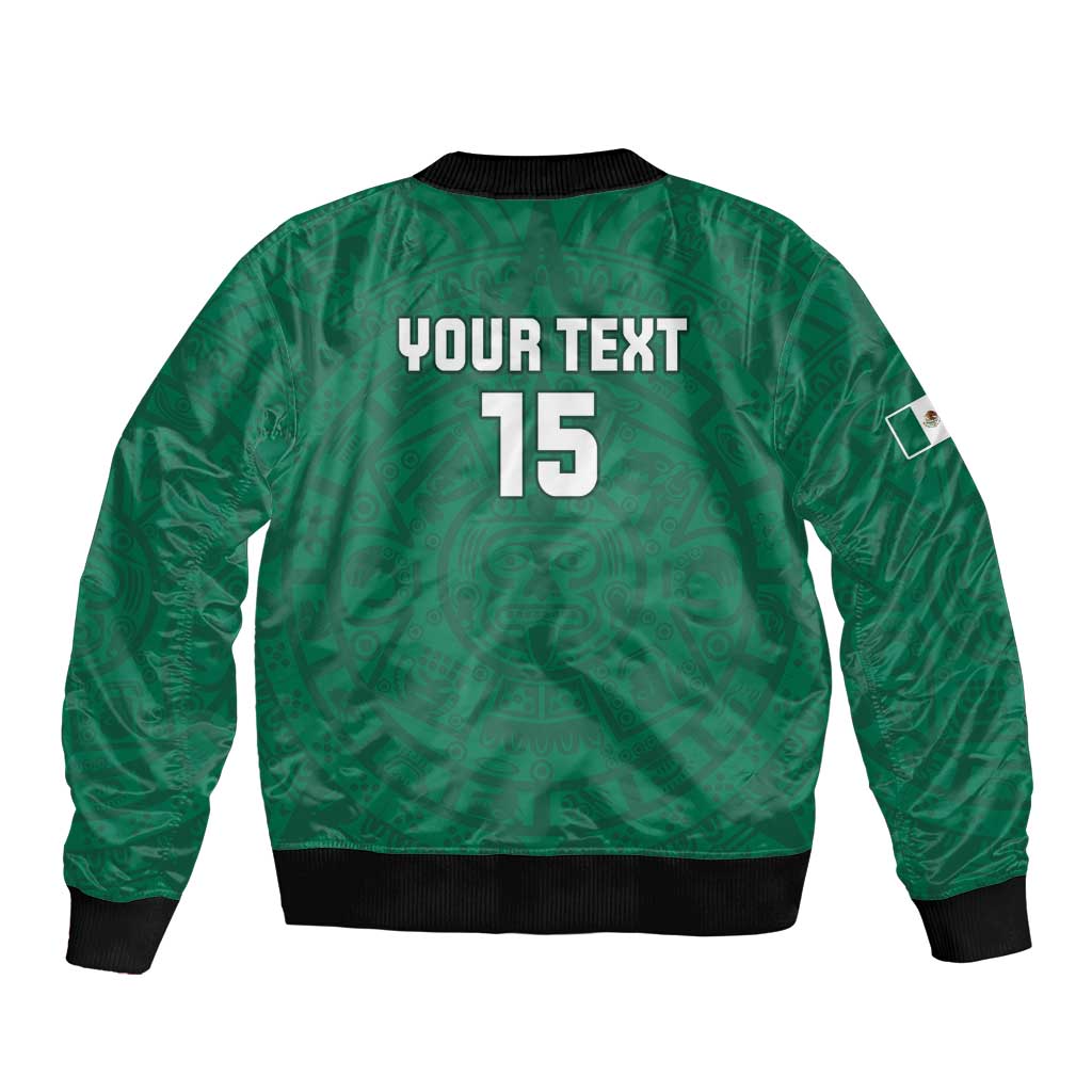 Custom Mexico Guadalupe Football Sleeve Zip Bomber Jacket Viva Mexico