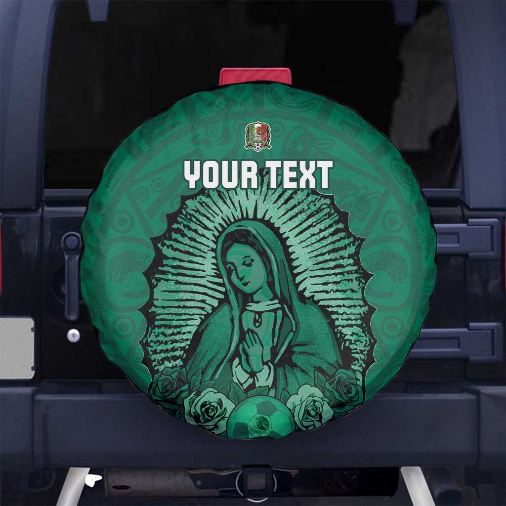Custom Mexico Guadalupe Football Spare Tire Cover Viva Mexico