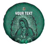 Custom Mexico Guadalupe Football Spare Tire Cover Viva Mexico